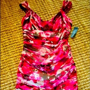 Beautiful pink silk floral party dress